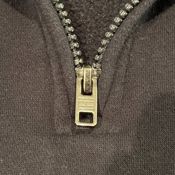 Tommy Hilfiger 1/4 Zip Mock Neck Sweatshirt Men's Size L Navy Blue Pullover Logo - Picture 3 of 8